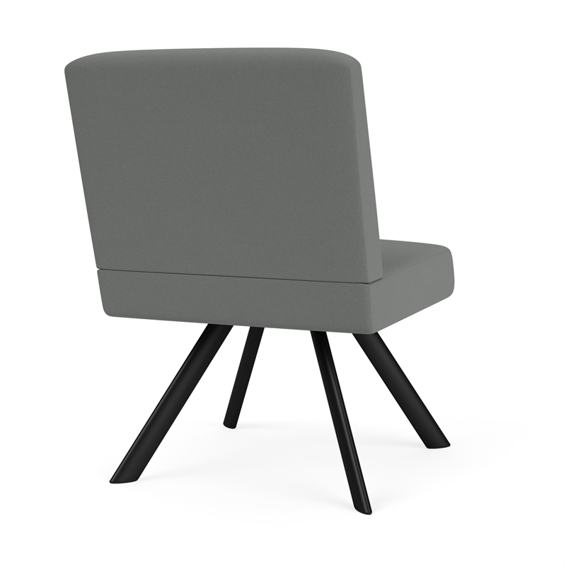 Willow Lounge Reception Waiting Armless Guest Chair / Black Steel / Light Gray