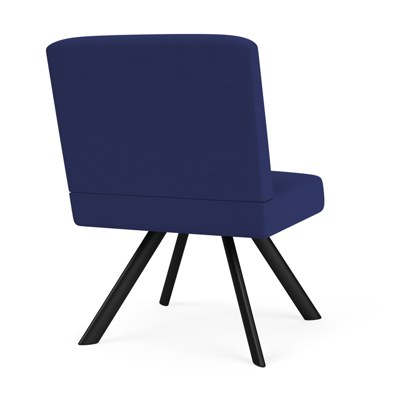 Willow Lounge Lobby Reception Waiting Armless Guest Chair / Black Steel / Blue