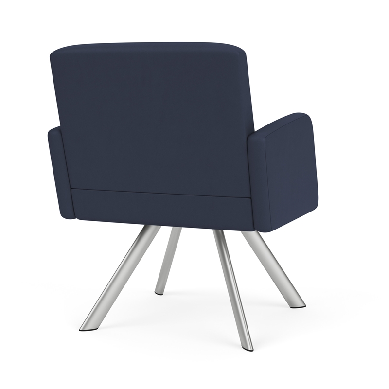Willow Lounge Lobby Reception Waiting Guest Chair / Silver Steel / Blue