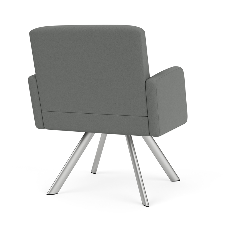 Willow Lounge Lobby Reception Waiting Guest Chair / Silver Steel / Light Gray