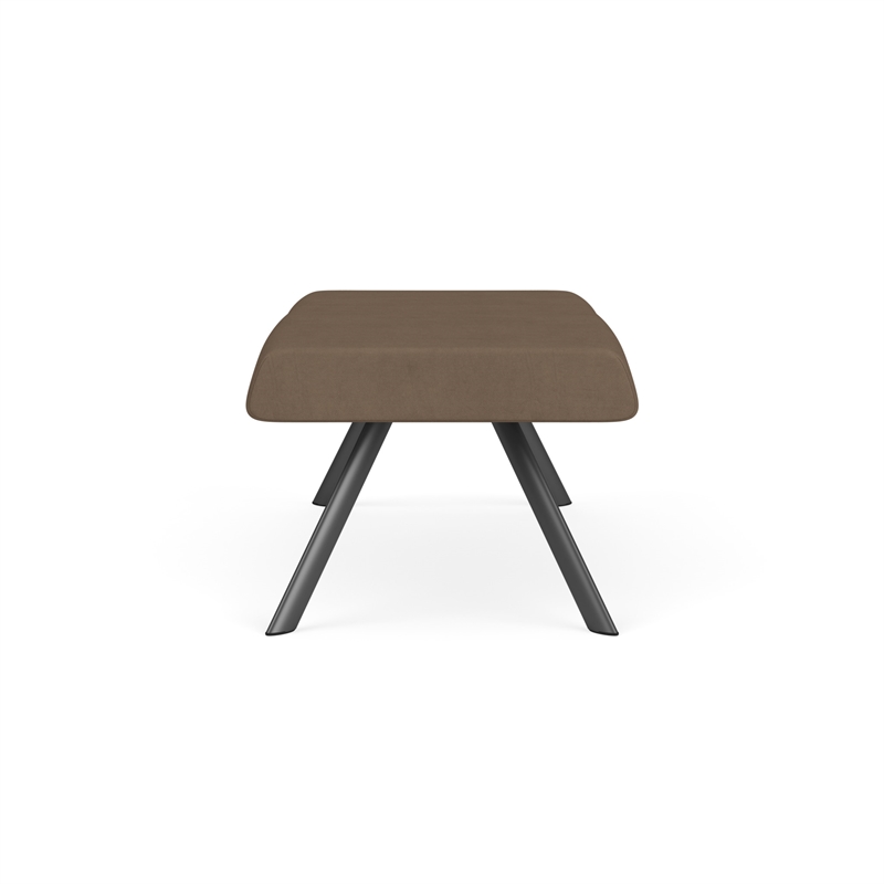 Willow Lounge Lobby Reception Waiting 2 Seat Bench / Charcoal Steel / Brown