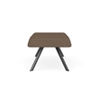 Willow Lounge Lobby Reception Waiting 2 Seat Bench / Charcoal Steel / Brown
