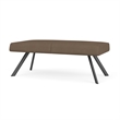 Willow Lounge Lobby Reception Waiting 2 Seat Bench / Charcoal Steel / Brown