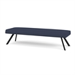 Willow Lounge Lobby Reception Waiting 3 Seat Bench / Black Steel / Blue