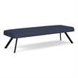 Willow Lounge Lobby Reception Waiting 3 Seat Bench / Black Steel / Blue
