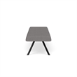 Willow Lounge Lobby Reception Waiting 3 Seat Bench / Black Steel / Light Gray