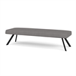 Willow Lounge Lobby Reception Waiting 3 Seat Bench / Black Steel / Light Gray