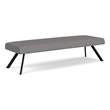 Willow Lounge Lobby Reception Waiting 3 Seat Bench / Black Steel / Light Gray