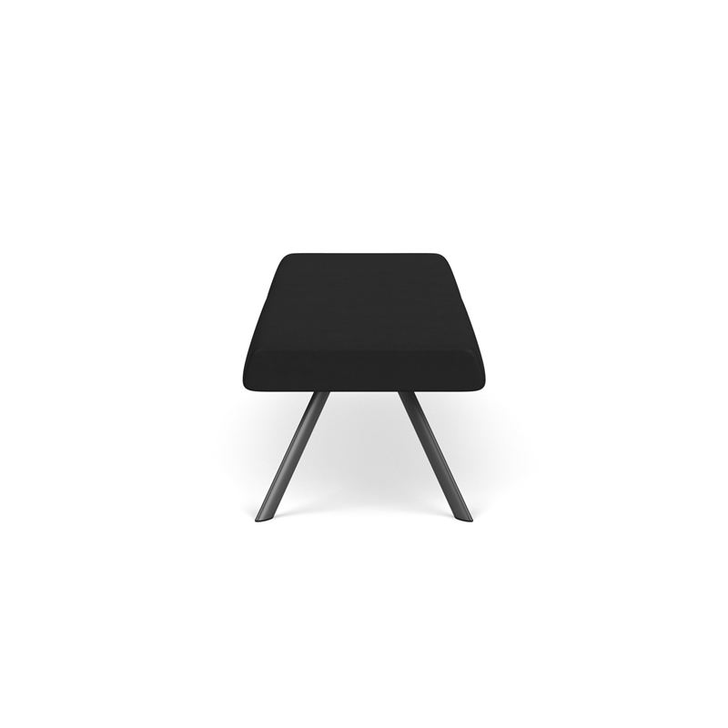 Willow Lounge Lobby Reception Waiting 3 Seat Bench / Charcoal Steel / Black