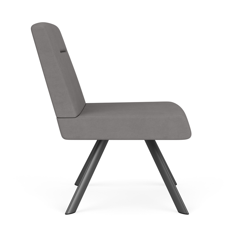 Willow Lounge Reception Armless Guest Chair / Charcoal Steel / Light Gray