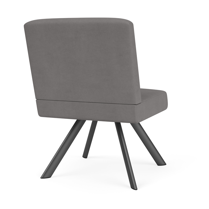 Willow Lounge Reception Armless Guest Chair / Charcoal Steel / Light Gray