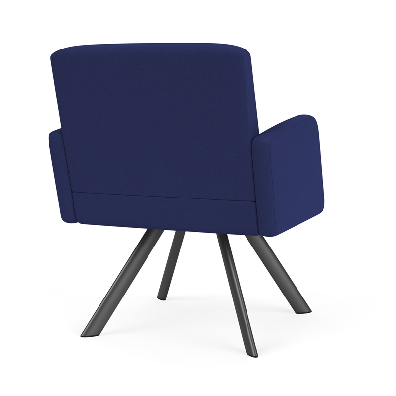 Willow Lounge Lobby Reception Waiting Guest Chair / Charcoal Steel / Blue