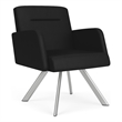 Willow Lounge Lobby Reception Waiting Guest Chair / Silver Steel / Black