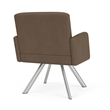 Willow Lounge Lobby Reception Waiting Guest Chair / Silver Steel / Brown