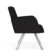 Willow Lounge Lobby Reception Waiting Guest Chair / Silver Steel / Black