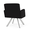 Willow Lounge Lobby Reception Waiting Guest Chair / Silver Steel / Black
