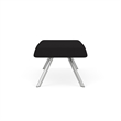 Willow Lounge Lobby Reception Waiting 2 Seat Bench / Silver Steel / Black