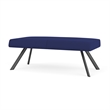 Willow Lounge Lobby Reception Waiting 2 Seat Bench / Charcoal Steel / Blue