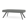 Willow Lounge Lobby Reception Waiting 2 Seat Bench / Charcoal Steel / Light Gray