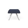 Willow Lounge Lobby Reception Waiting 2 Seat Bench / Silver Steel / Blue
