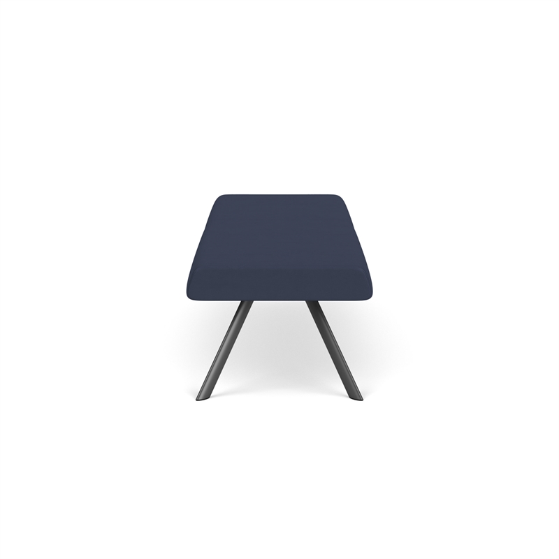 Willow Lounge Lobby Reception Waiting 3 Seat Bench / Charcoal Steel / Blue
