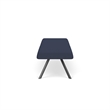 Willow Lounge Lobby Reception Waiting 3 Seat Bench / Charcoal Steel / Blue