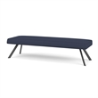 Willow Lounge Lobby Reception Waiting 3 Seat Bench / Charcoal Steel / Blue