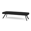 Willow Lounge Lobby Reception Waiting 3 Seat Bench / Black Steel / Black