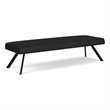 Willow Lounge Lobby Reception Waiting 3 Seat Bench / Black Steel / Black