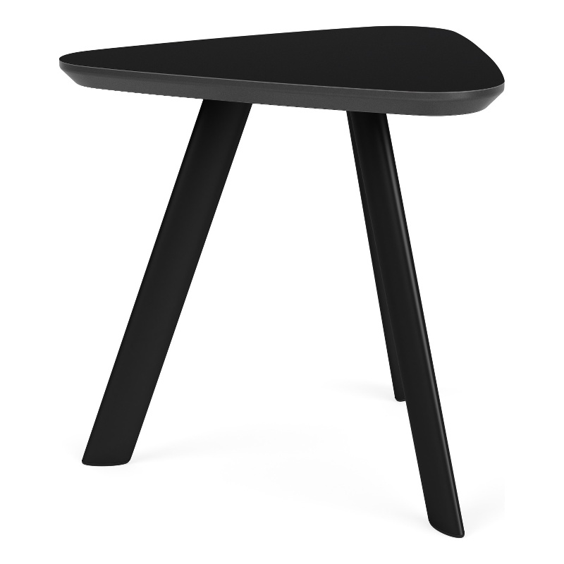 Willow Lounge Reception Waiting Room End Table HPL Top / Black Steel / Black