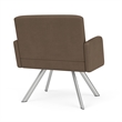 Willow Lounge Lobby Reception Waiting Bariatric Chair / Silver Steel / Brown