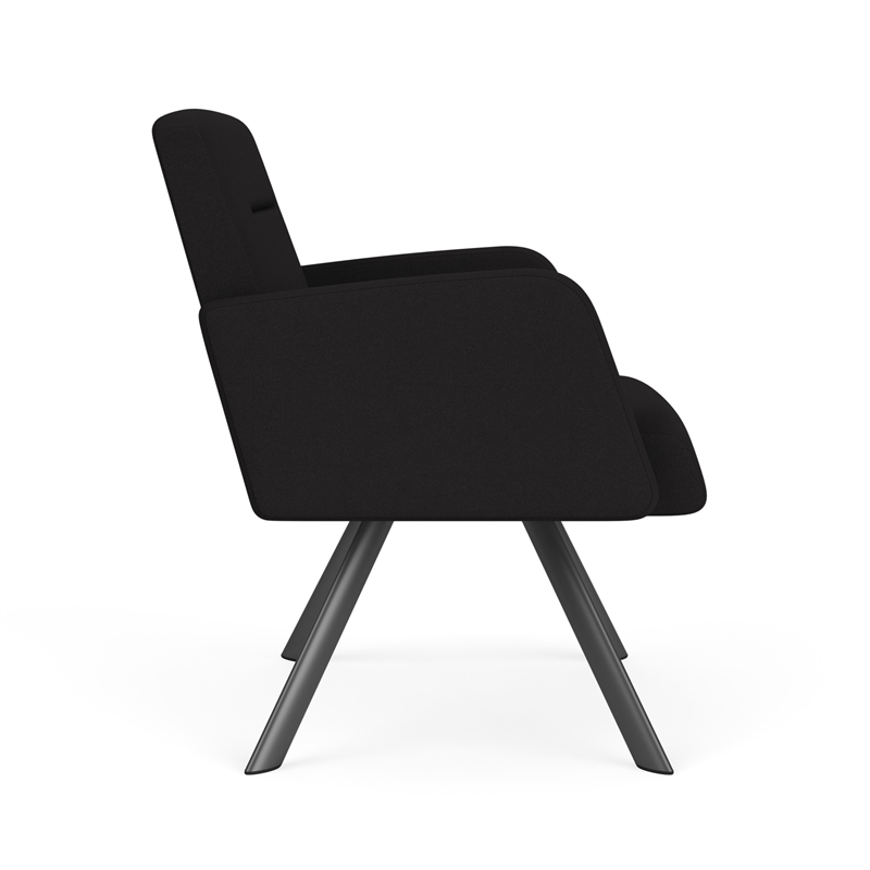 Willow Lounge Lobby Reception Waiting Bariatric Chair / Charcoal Steel / Black