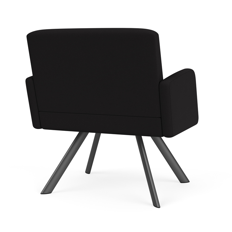 Willow Lounge Lobby Reception Waiting Bariatric Chair / Charcoal Steel / Black