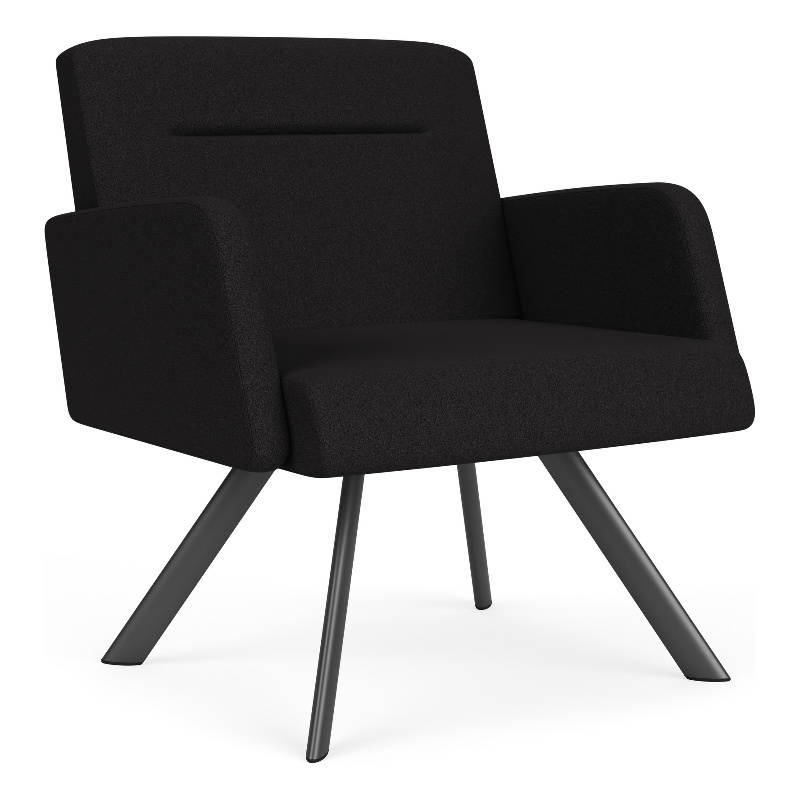 Willow Lounge Lobby Reception Waiting Bariatric Chair / Charcoal Steel / Black