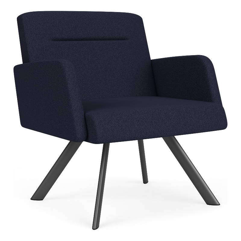 Willow Lounge Reception Waiting Bariatric Chair / Charcoal Steel / Navy Blue