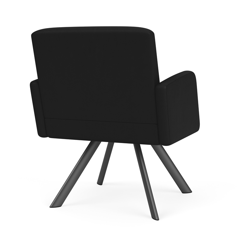 Willow Lounge Lobby Reception Waiting Guest Chair / Charcoal Steel / Black