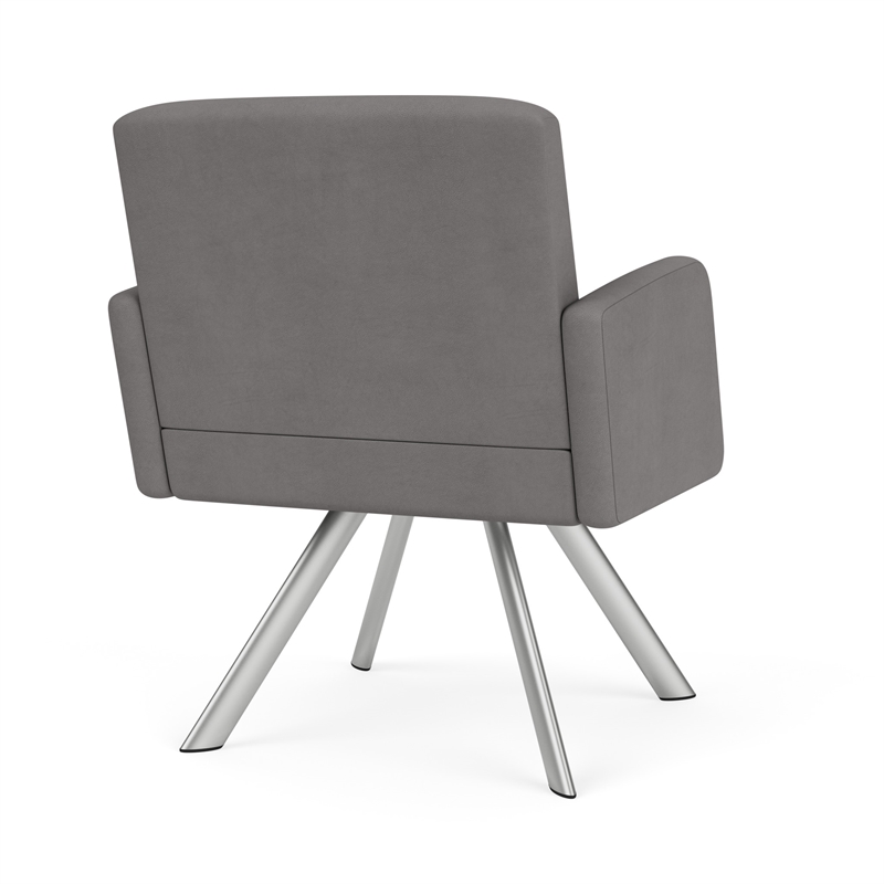 Willow Lounge Lobby Reception Waiting Guest Chair / Silver Steel / Light Gray