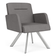 Willow Lounge Lobby Reception Waiting Guest Chair / Silver Steel / Light Gray