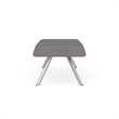 Willow Lounge Lobby Reception Waiting 2 Seat Bench / Silver Steel / Light Gray