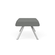 Willow Lounge Lobby Reception Waiting 2 Seat Bench / Silver Steel / Light Gray