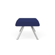 Willow Lounge Lobby Reception Waiting 2 Seat Bench / Silver Steel / Blue