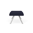Willow Lounge Lobby Reception Waiting 2 Seat Bench / Silver Steel / Navy Blue