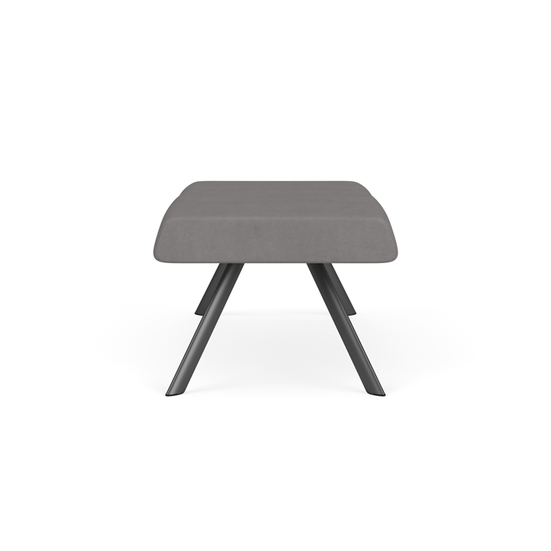 Willow Lounge Lobby Reception Waiting 2 Seat Bench / Charcoal Steel / Light Gray