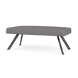 Willow Lounge Lobby Reception Waiting 2 Seat Bench / Charcoal Steel / Light Gray
