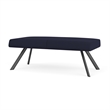 Willow Lounge Lobby Reception Waiting 2 Seat Bench / Charcoal Steel / Navy Blue