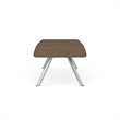 Willow Lounge Lobby Reception Waiting 2 Seat Bench / Silver Steel / Brown