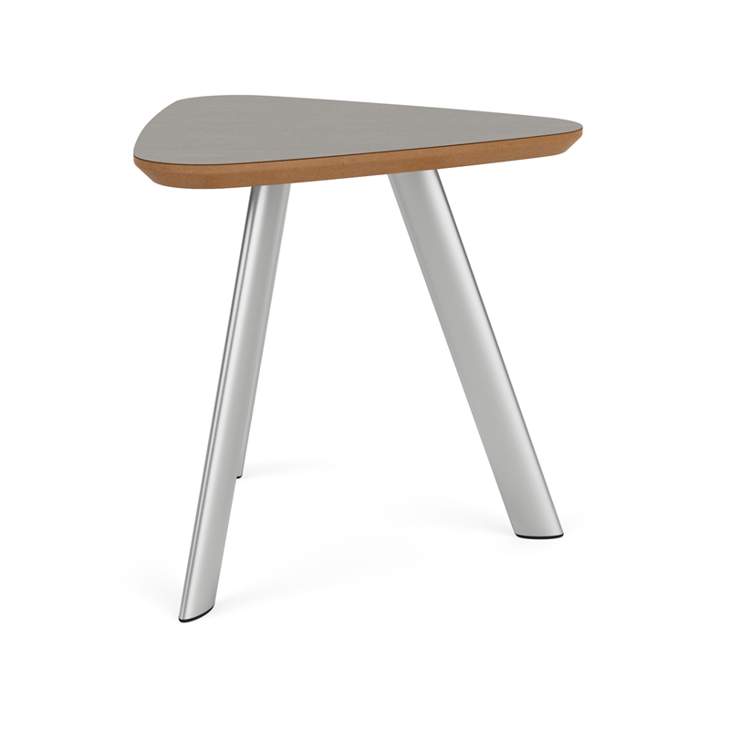 Willow Lounge Reception Waiting Room End Table HPL Top / Silver Steel / Gray