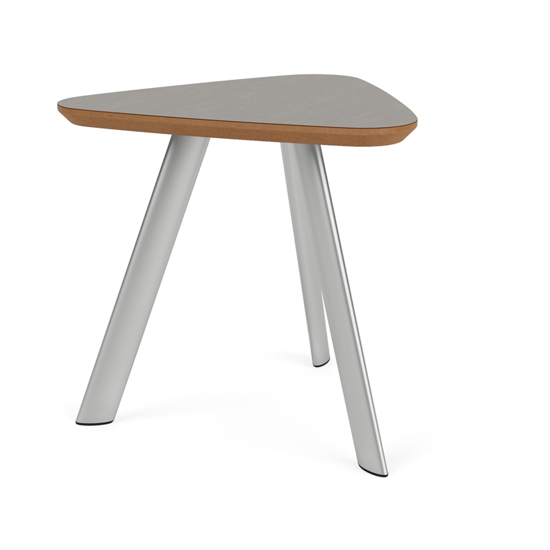 Willow Lounge Reception Waiting Room End Table HPL Top / Silver Steel / Gray