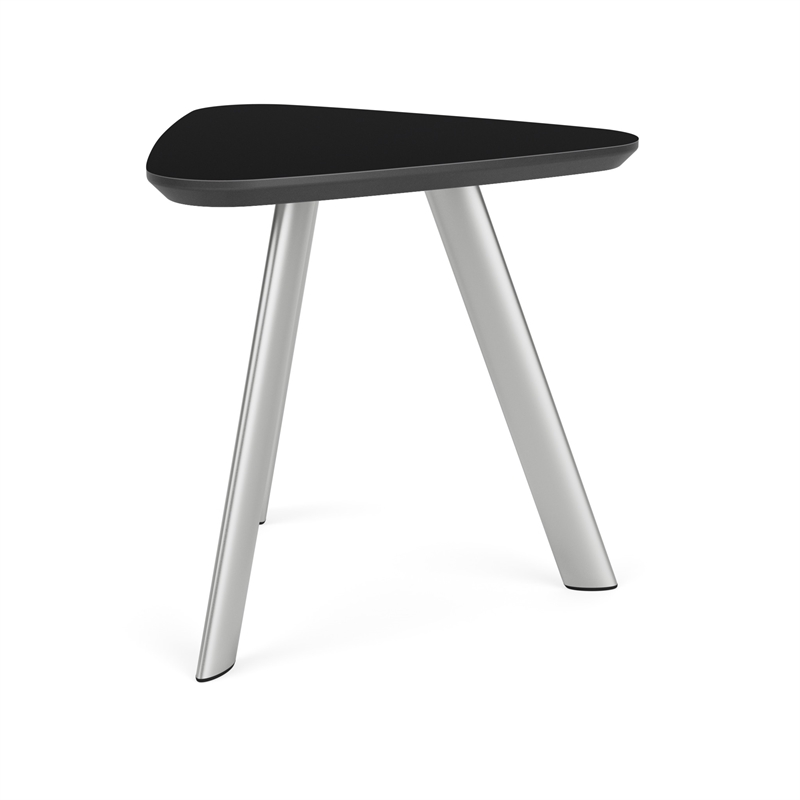 Willow Lounge Reception Waiting Room End Table HPL Top / Silver Steel / Black