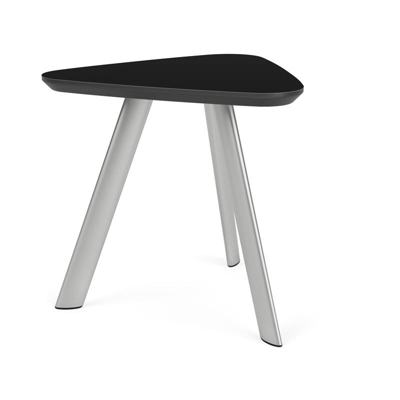 Willow Lounge Reception Waiting Room End Table HPL Top / Silver Steel / Black